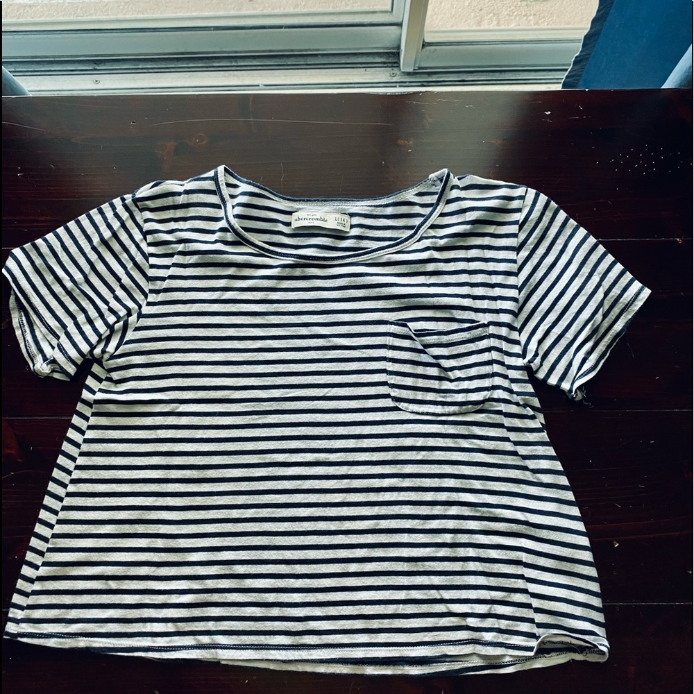 Abercrombie Striped Navy/White Crop Top